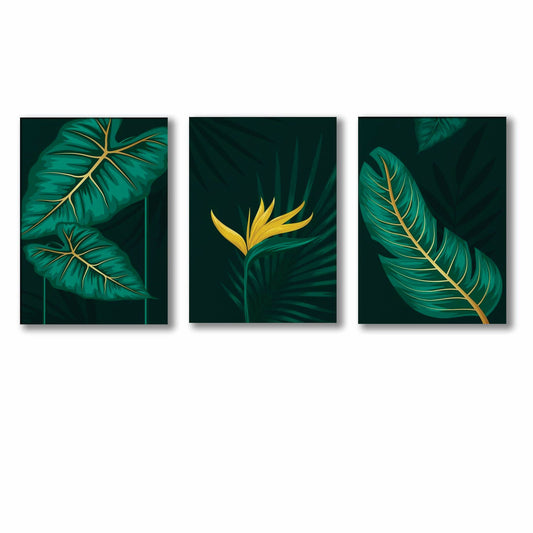 Set of 3 Premium Wall Art Photo Tiles – Modern Home Decor Sets 8x11 | With Frame