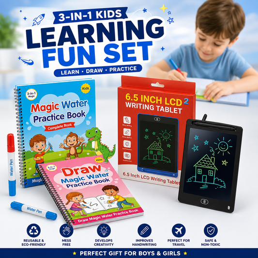 6.5" LCD LED Writing Tablet for Kids – Reusable Drawing & Learning Board
