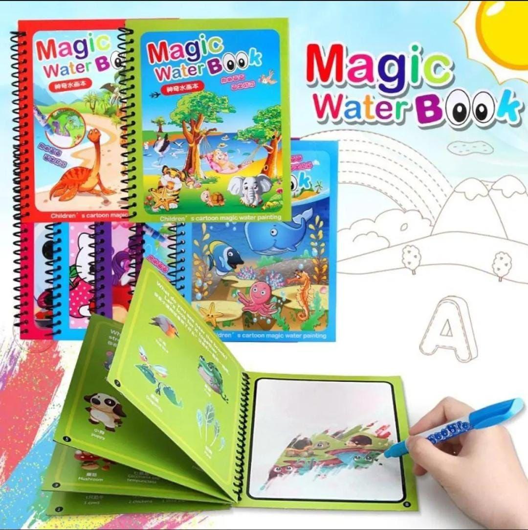 Magic Water Coloring Book for Kids | Reusable Water Drawing Book | Mess-Free Educational Painting Book (Ages 2+)