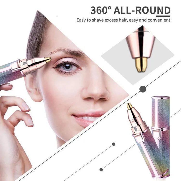 2-in-1 Rechargeable Women’s Facial Hair Remover – LED Precision Trimmer