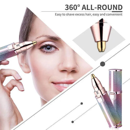 2-in-1 Rechargeable Women’s Facial Hair Remover – LED Precision Trimmer