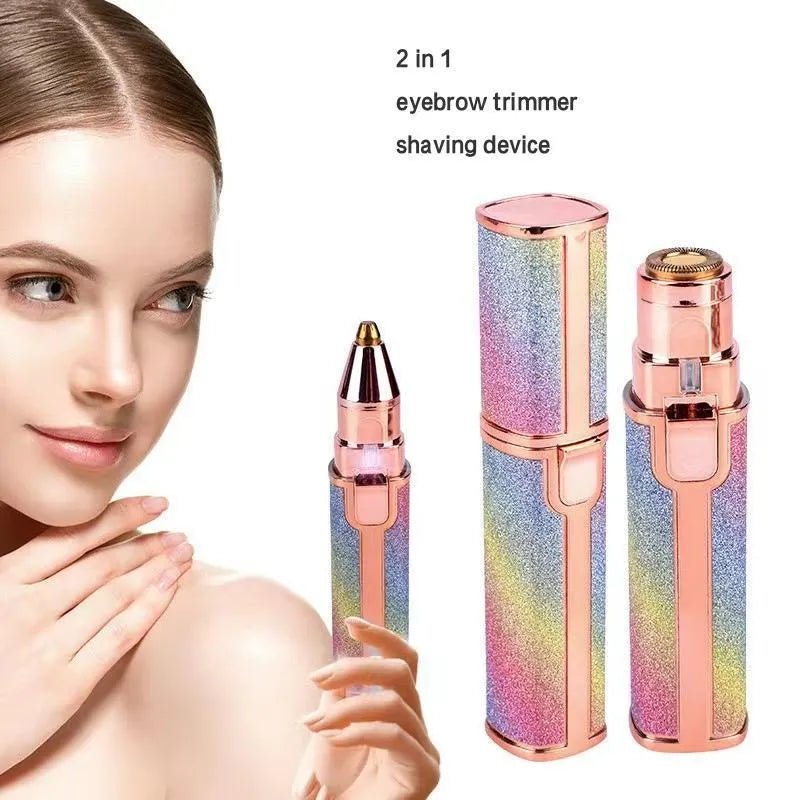 2-in-1 Rechargeable Women’s Facial Hair Remover – LED Precision Trimmer