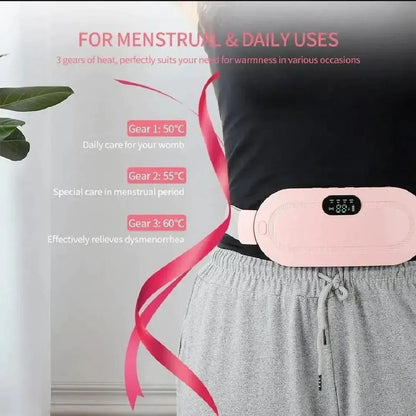 Premium Smart Heating Massage Belt for Women | USB Rechargeable Menstrual Pain Relief Belt | Heating & Vibration Therapy