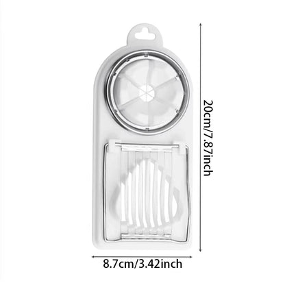 2-in-1 Dual Function Egg Slicer – Stainless Steel Wire Hard Boiled Egg Cutter for Perfect Slices & Wedges, Kitchen Salad Gadget Tool