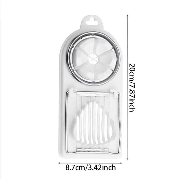 2-in-1 Dual Function Egg Slicer – Stainless Steel Wire Hard Boiled Egg Cutter for Perfect Slices & Wedges, Kitchen Salad Gadget Tool